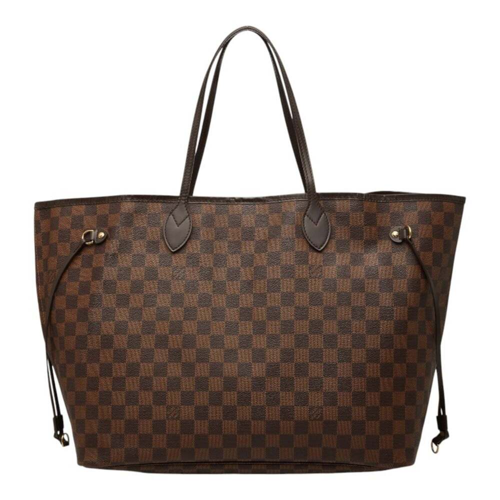 LOUIS VUITTON Authentic Brown Damier Leather Neverfull GM Shoulder Bag